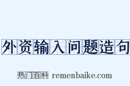 外资输入问题造句是什么意思的图片